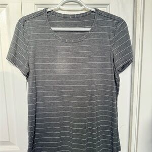 lululemon athletica Charcoal Striped Short Sleeve Tee